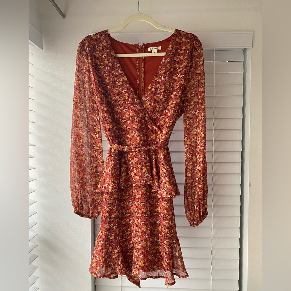 Francesca’s/Miami Orange Floral Dress. Size M.